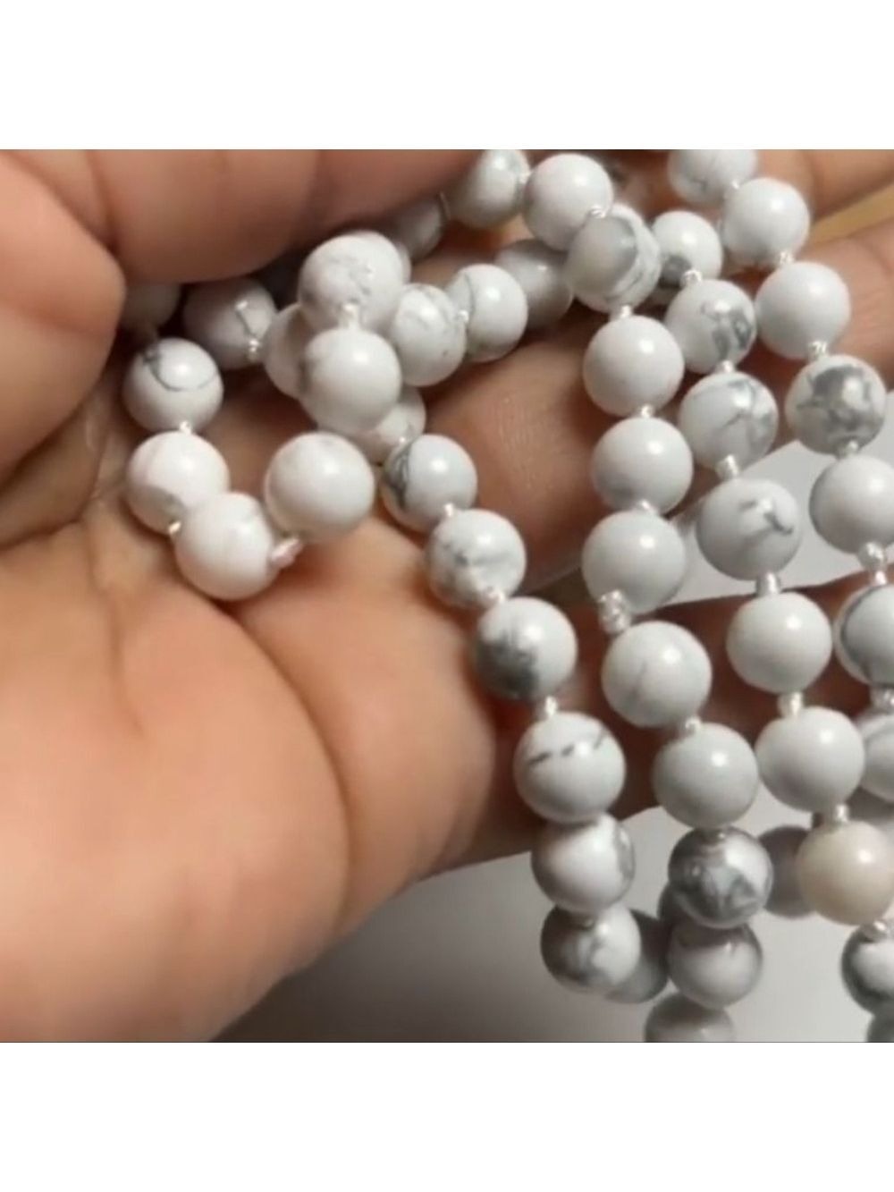 Long Howlite Beaded Necklace